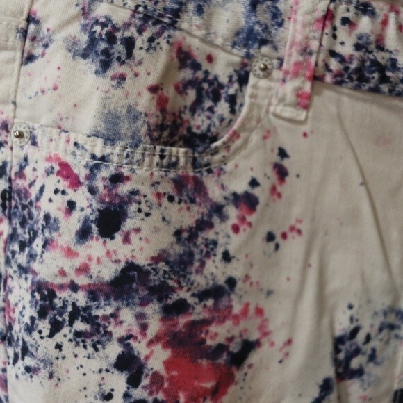 7 Star White Splatter Painted Skinny Jean's 29 - Picture 9 of 14